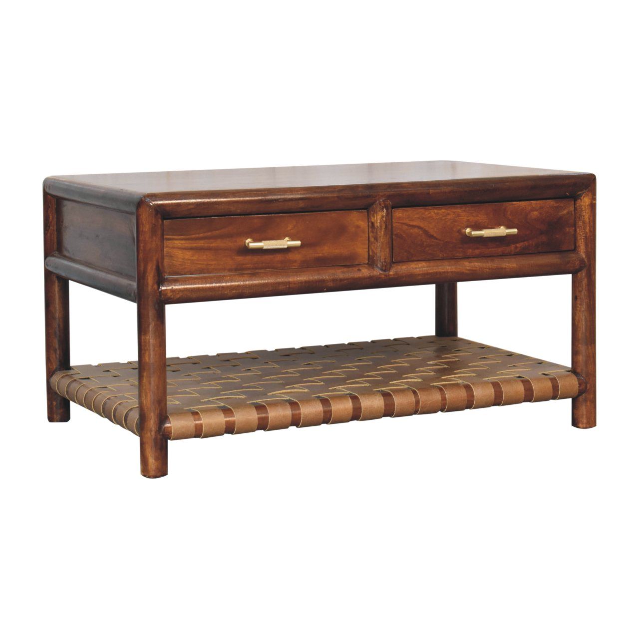 Regency - Woven Console Table With 2 Drawers - Brown Artisan Furniture