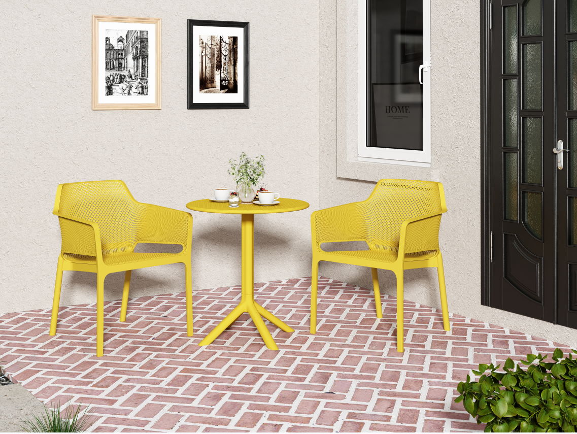 3 Piece Plastic Arm Chair Bistro Grs Premium Ocean Plastic Home Essentials