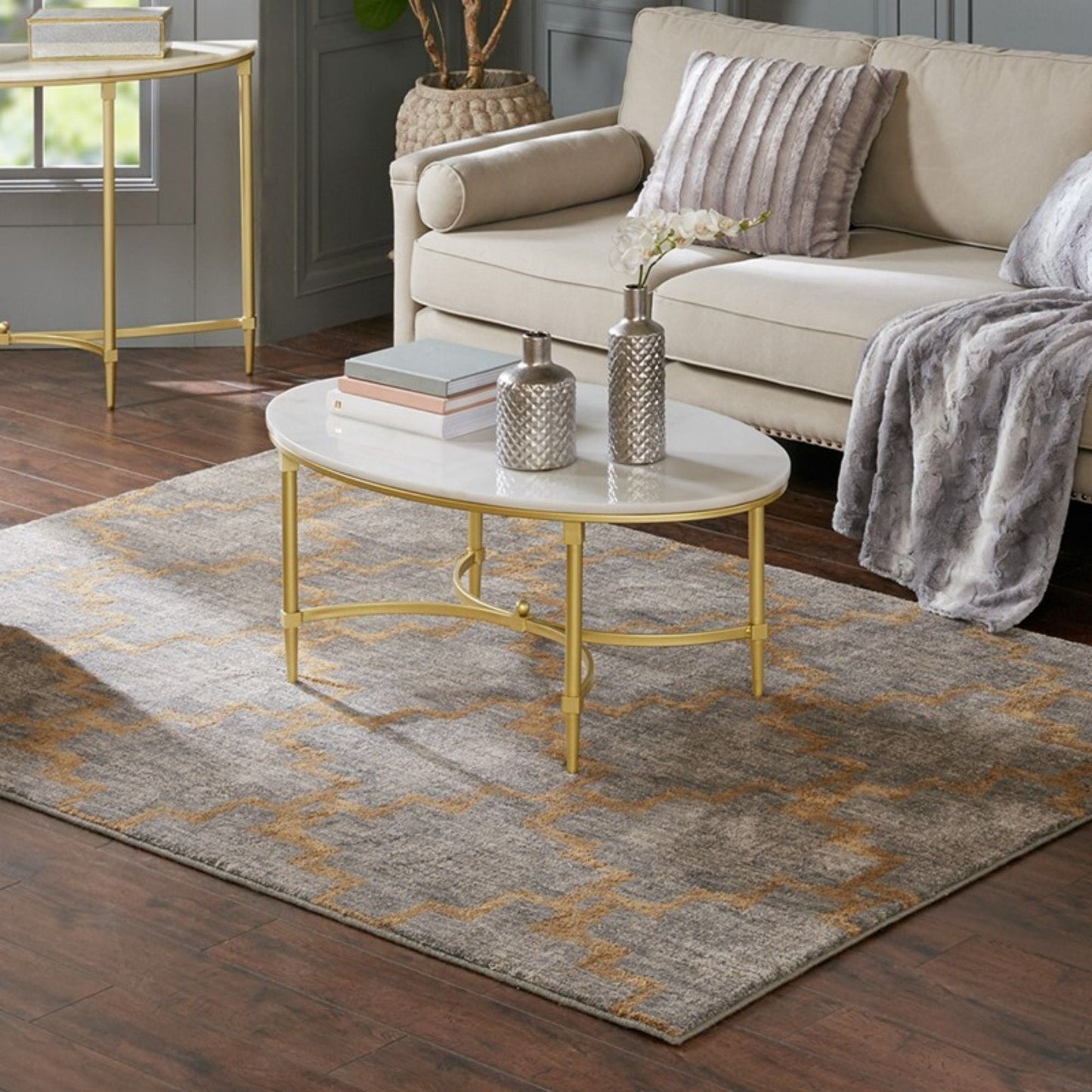Bordeaux - Coffee Table - White / Gold JLA
