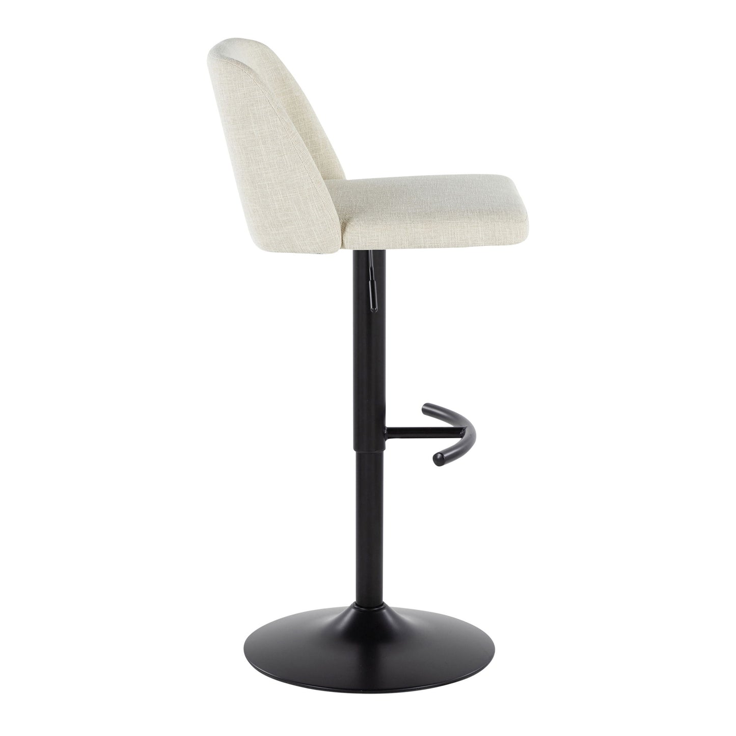 Toriano - Contemporary Adjustable Barstool Swivel With Rounded T Footrest (Set of 2) Lumi Source