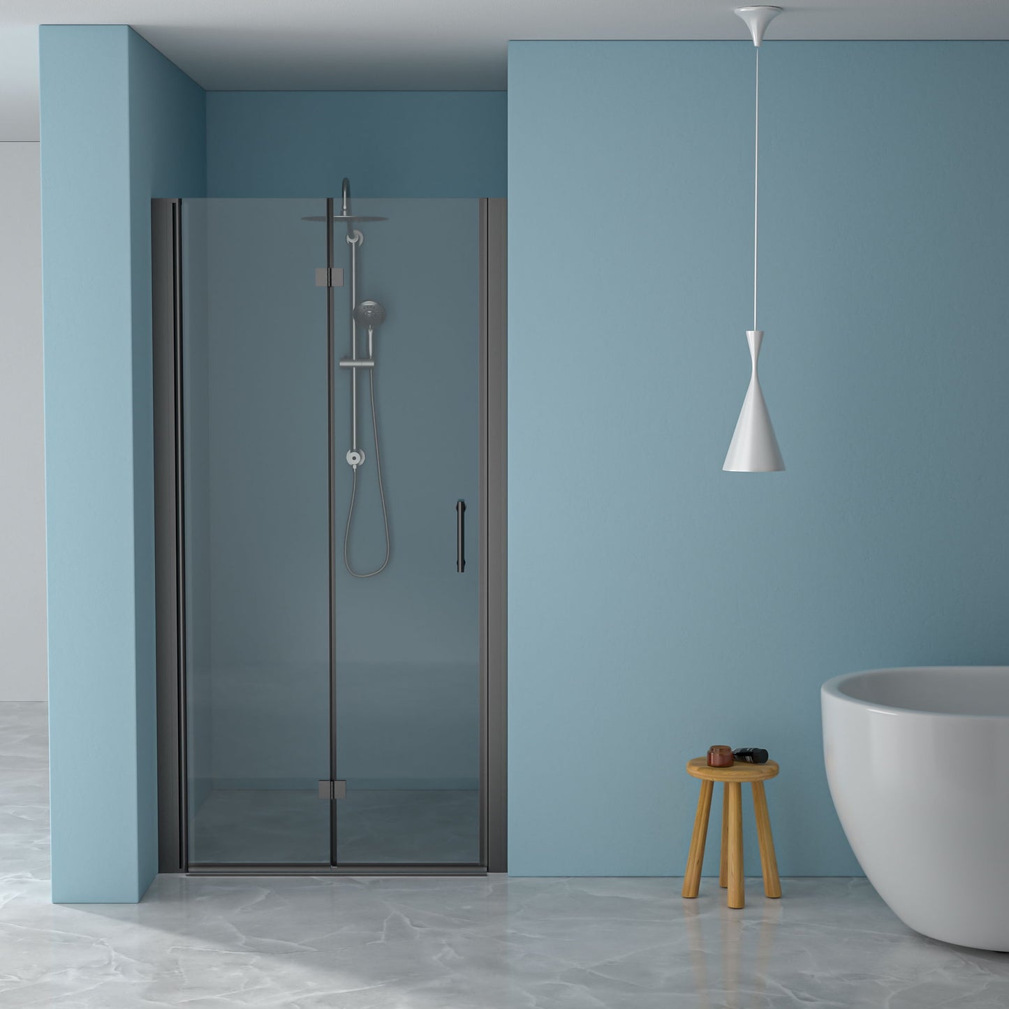 Fold Frameless Shower Door With Tempered Glass Daily Nest