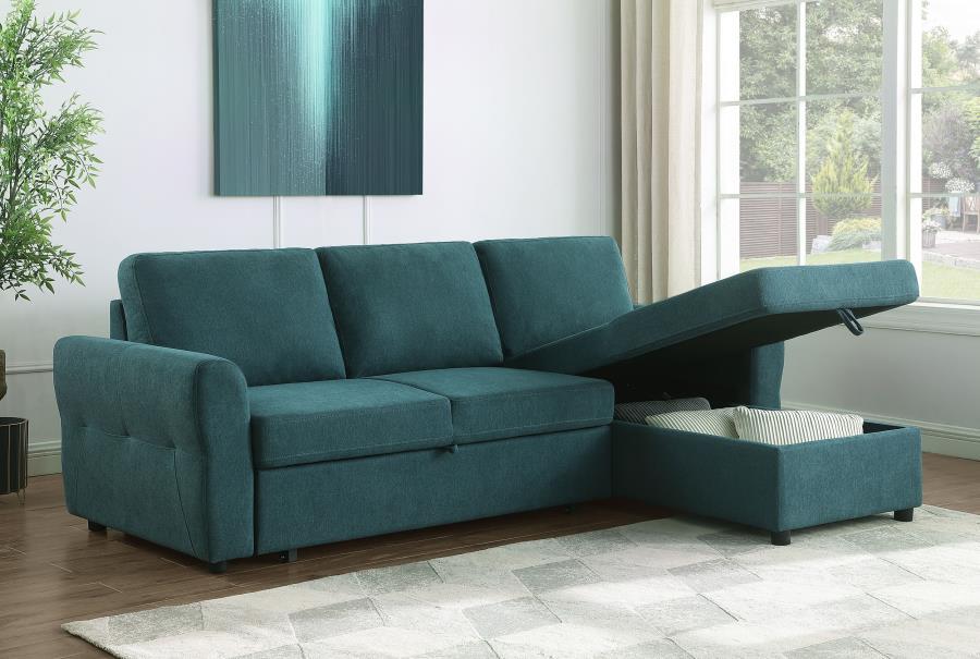 Samantha - Upholstered Storage Sleeper Sectional Sofa Coaster Fine Furniture