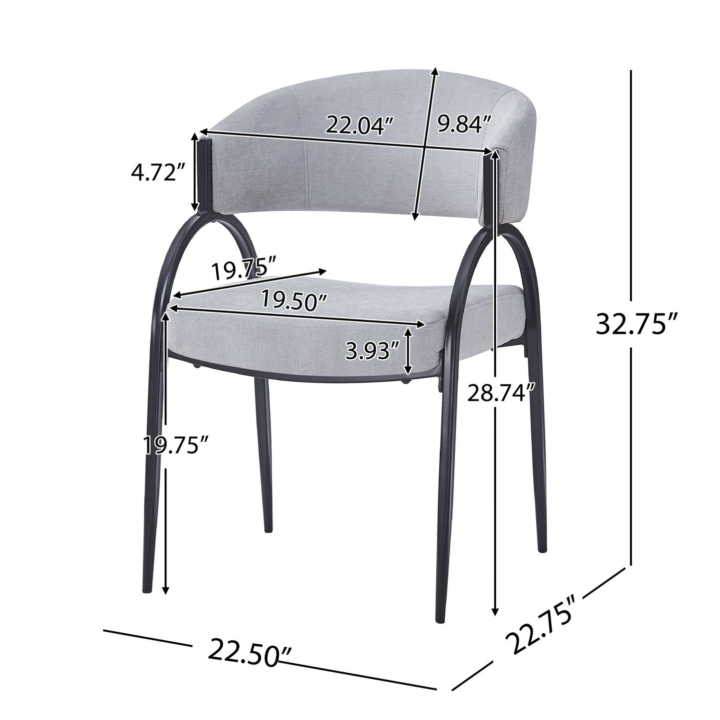 Contemporary Upholstered Dining Chairs With Metal Legs (Set of 2) Noble House