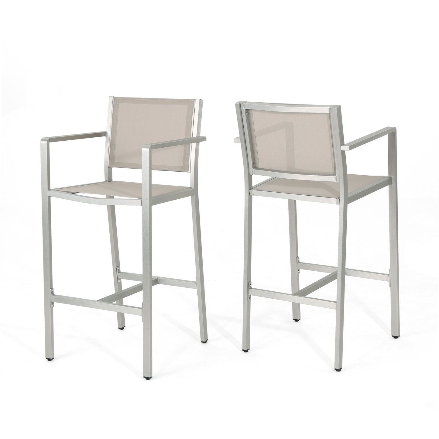 Outdoor Rust Proof Aluminum Barstools (Set of 2) Noble House