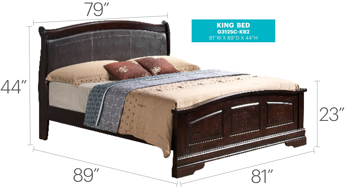 Panel Sleigh Bed Elegantly Crafted Glory Furniture