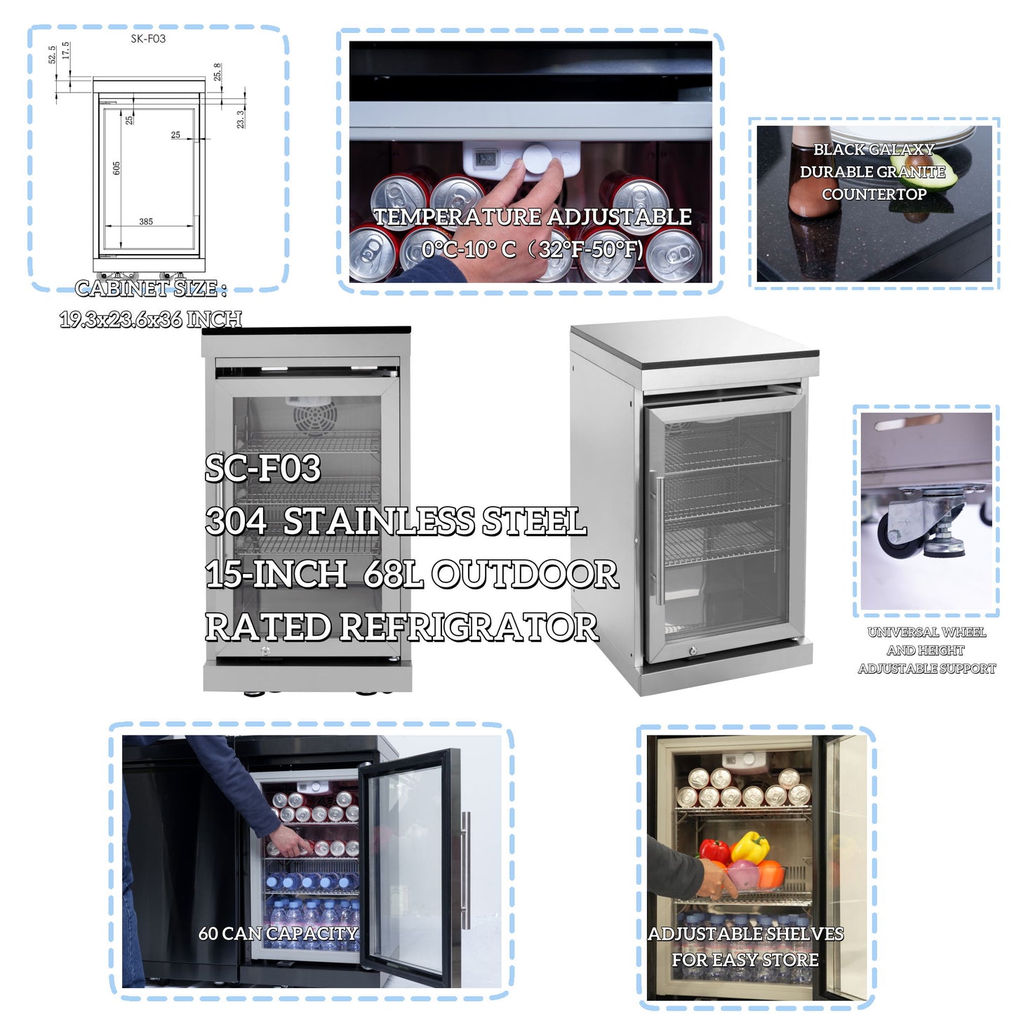 6 Burner 85, 000 Btu Deluxe Gas Outdoor Kitchen Island Grill With Wine Cooler Refrigerator, Rotisserie, Storage Cabinets & Drawers - Silver Daily Nest