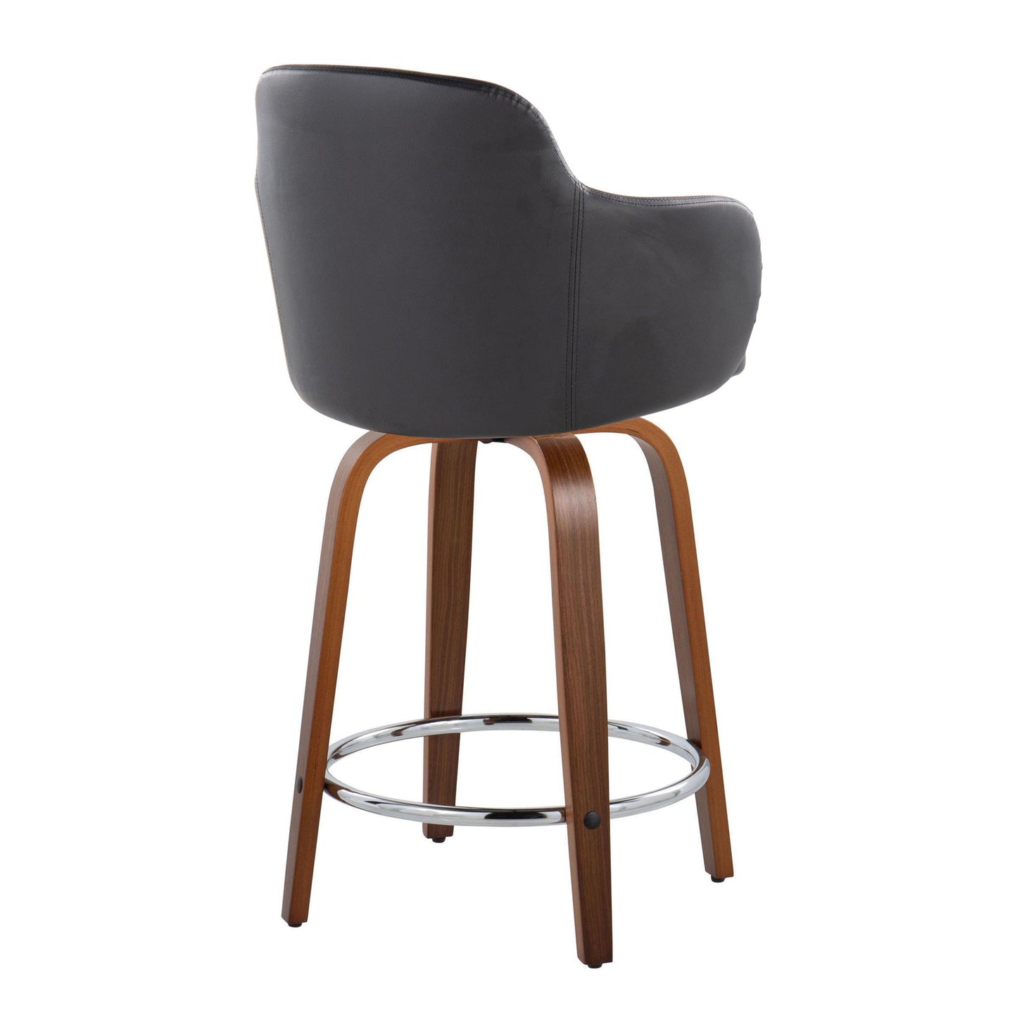 Boyne - Contemporary Fixed Height Counter Stool With Swivel With Round Footrest (Set of 2) Lumi Source