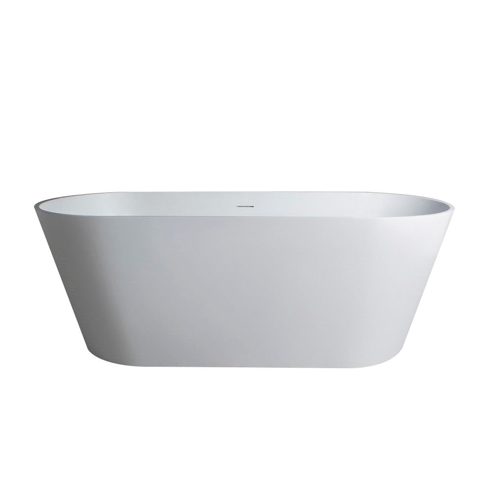 Solid Surface Soaking Freestanding Bathtub For Bathroom - Matte White Daily Nest