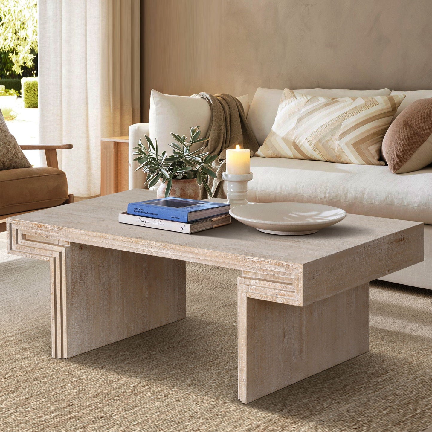 American Vintage Industrial Coffee Table, Double Tier Design Home Essentials