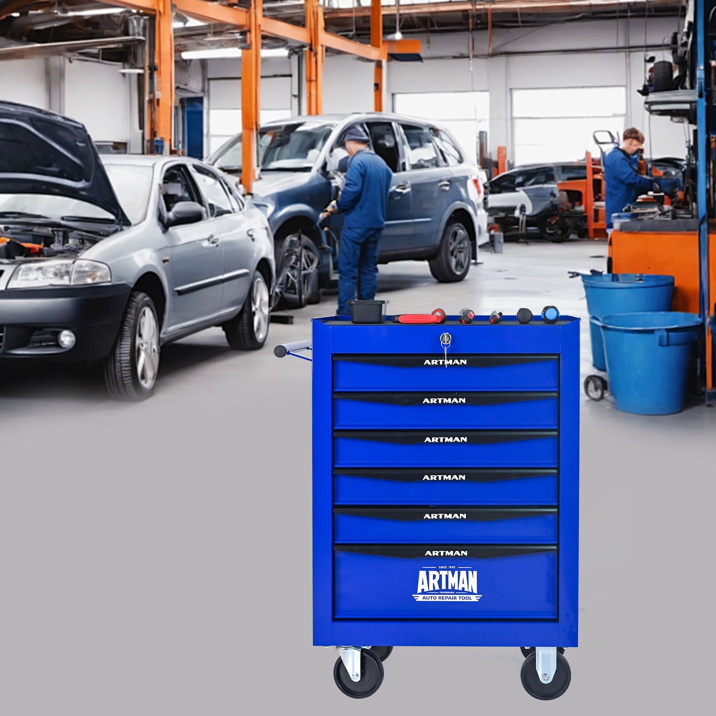 Rolling Metal Tool Chest With Drawers, Steel Storage Cabinet With Ball Bearing Slides Daily Nest
