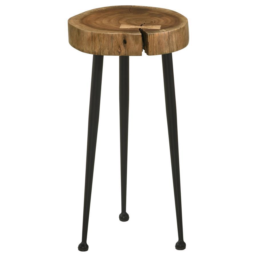 Keith - Round Solid Tree Trunk Side Table - Natural And Black Coaster Fine Furniture