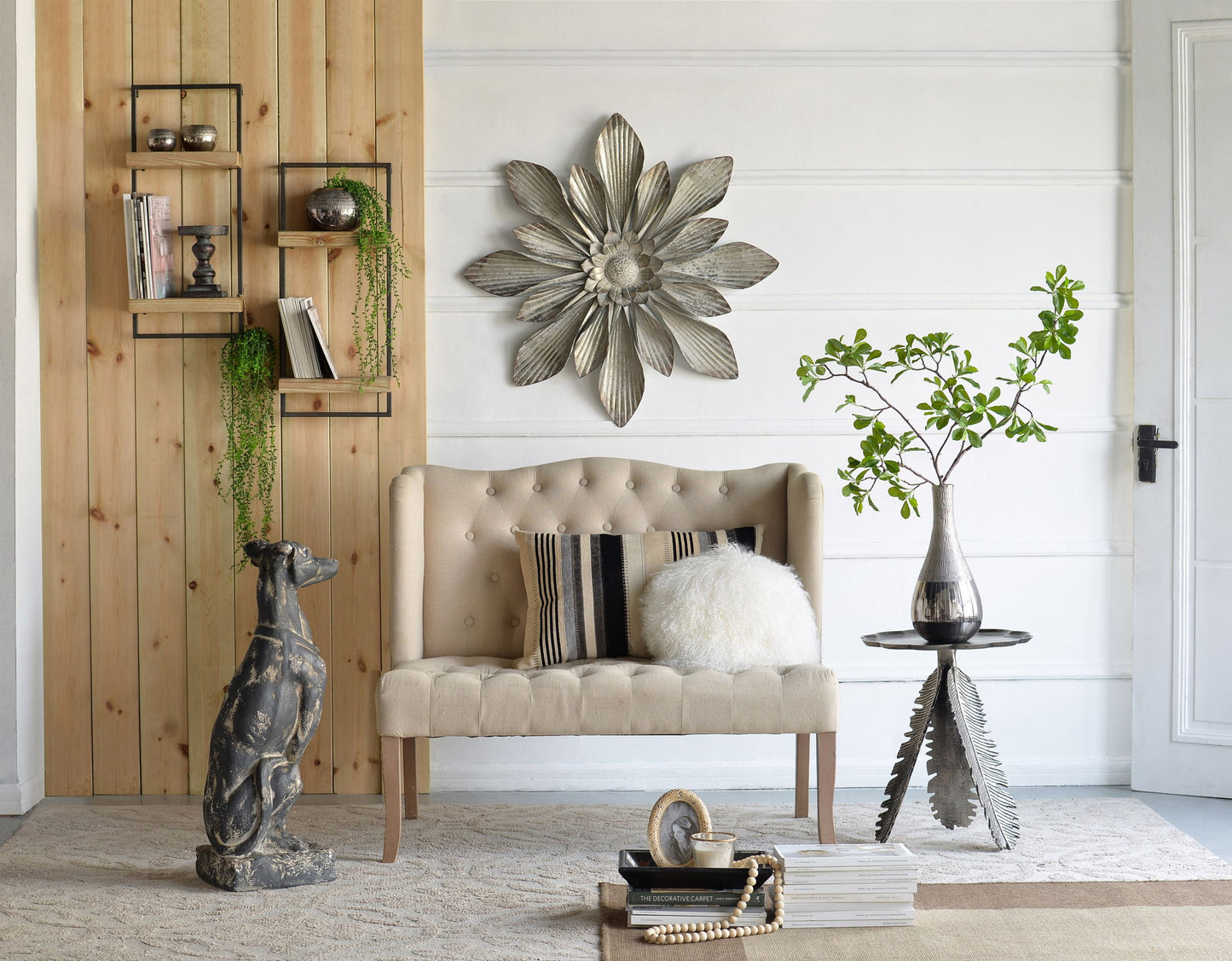 Wall Shelf With Two Shelves - Black Brown Daily Nest