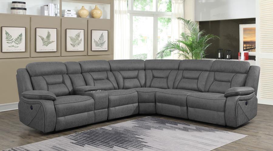 Higgins - Four-Piece Upholstered Power Sectional CoasterEssence