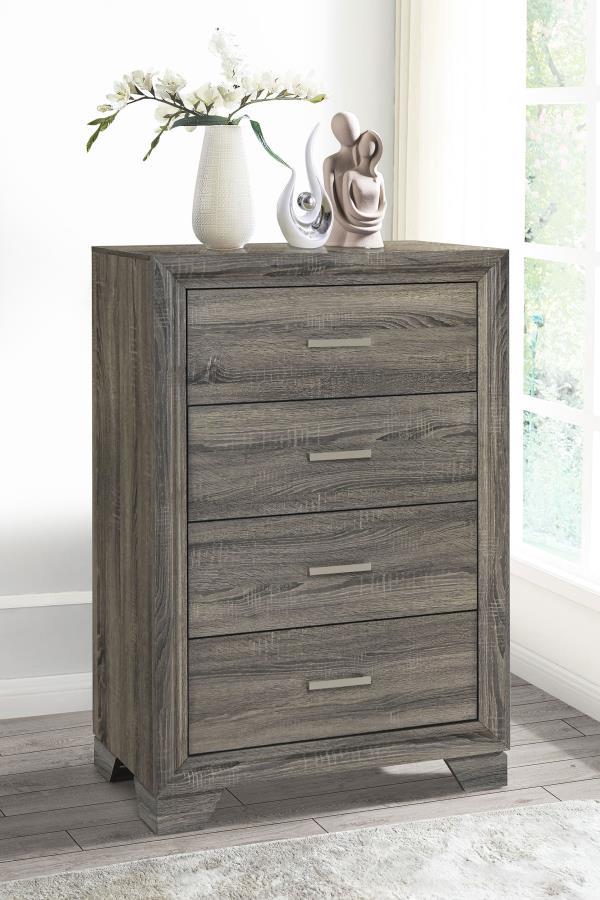 Wright - 4-Drawer Chest Of Drawers - Brown Oak Coaster Fine Furniture