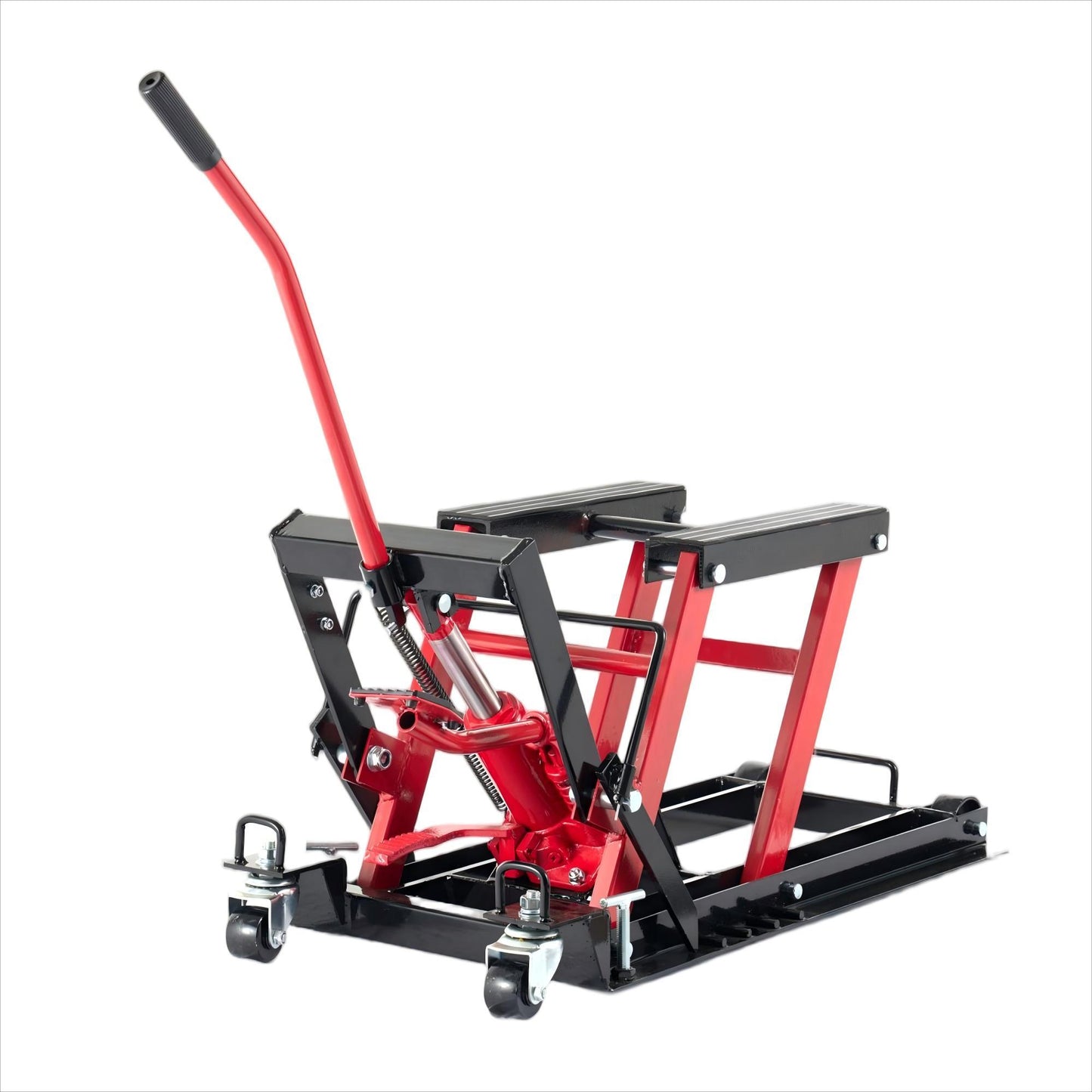 Heavy Duty 1500Lbs Hydraulic Motorcycle Lift Jack With Wheels And Handle - Red / Black Daily Nest