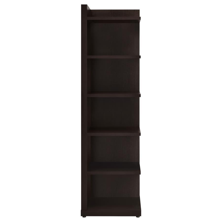 Alder - 6-Shelf Corner Bookcase - Cappuccino CoasterEveryday