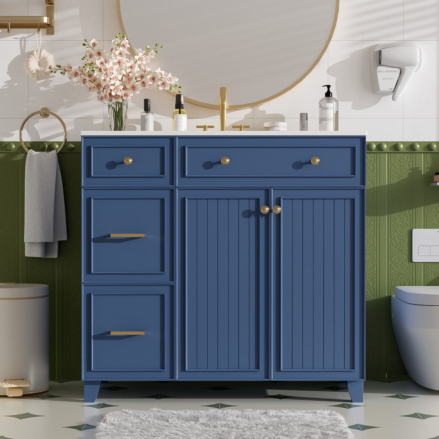 Bathroom Vanity With Sink, Soft Close Doors, Adjustable Shelves Hearth and Haven