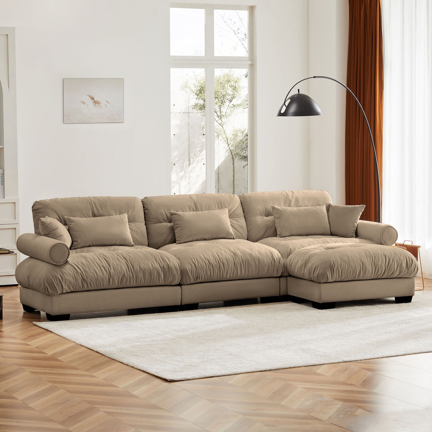 Super Comfort Oversized Modular Sectional Sofa With Movable Ottoman - Snoozhouse