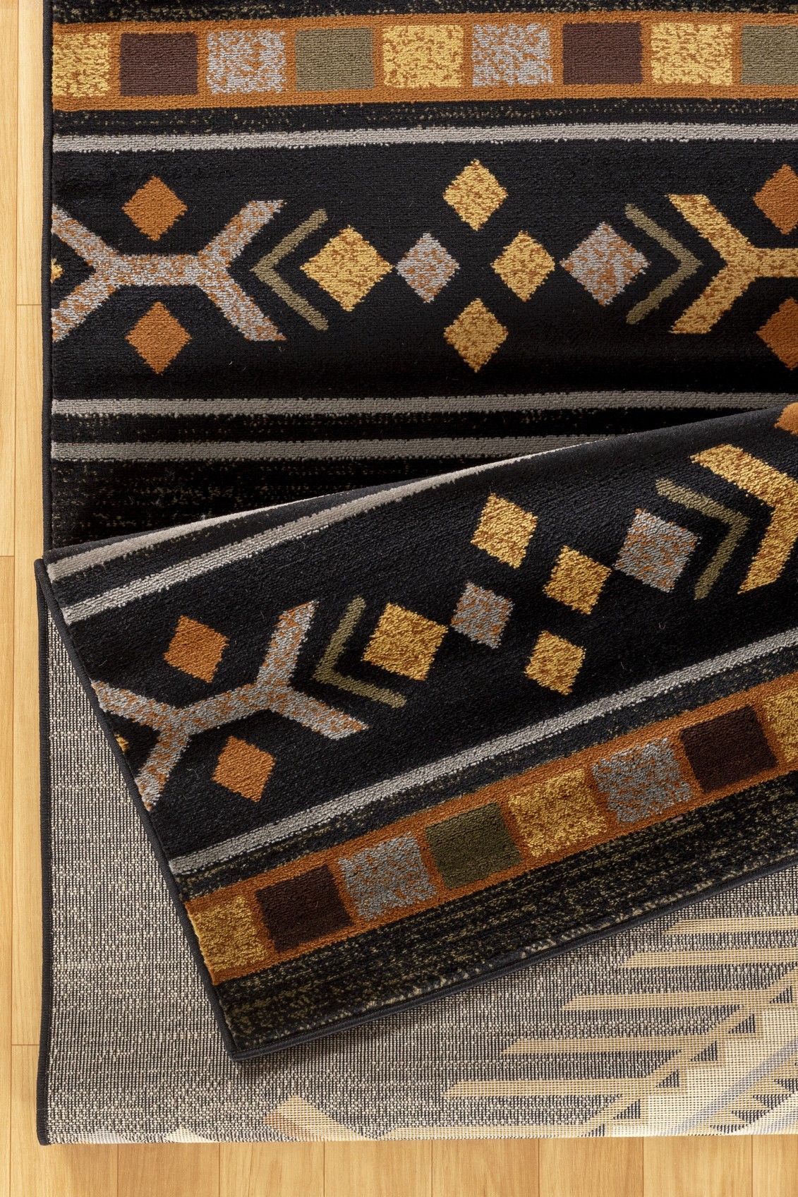 Tribes - 2'7" X 7'3" Southwest Area Rug Polypropylene - Black Icona Home Decor