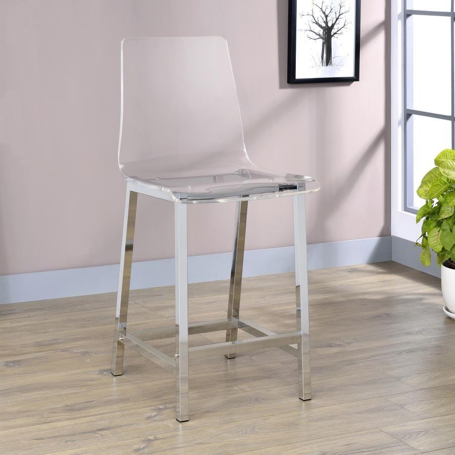 Juelia - Chrome Stools (Set of 2) CoasterEssence