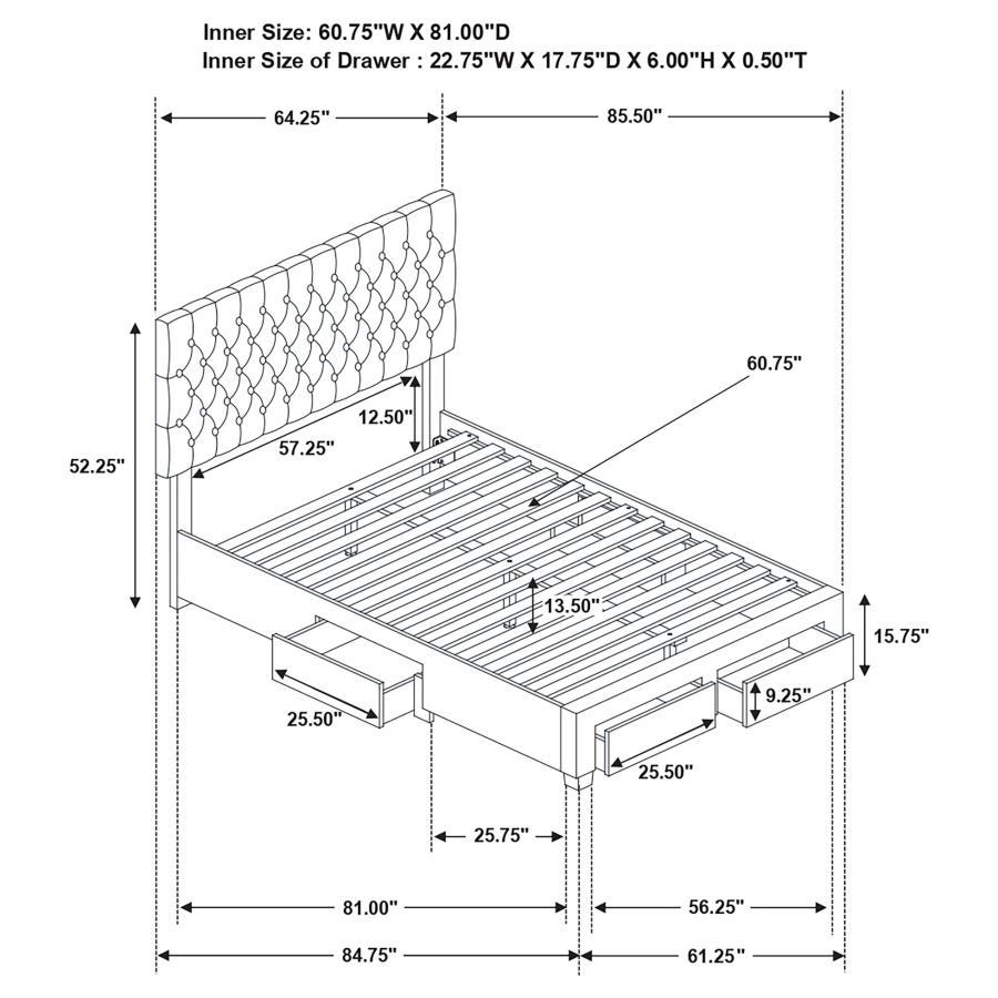 Soledad - Upholstered Storage Panel Bed CoasterEssence