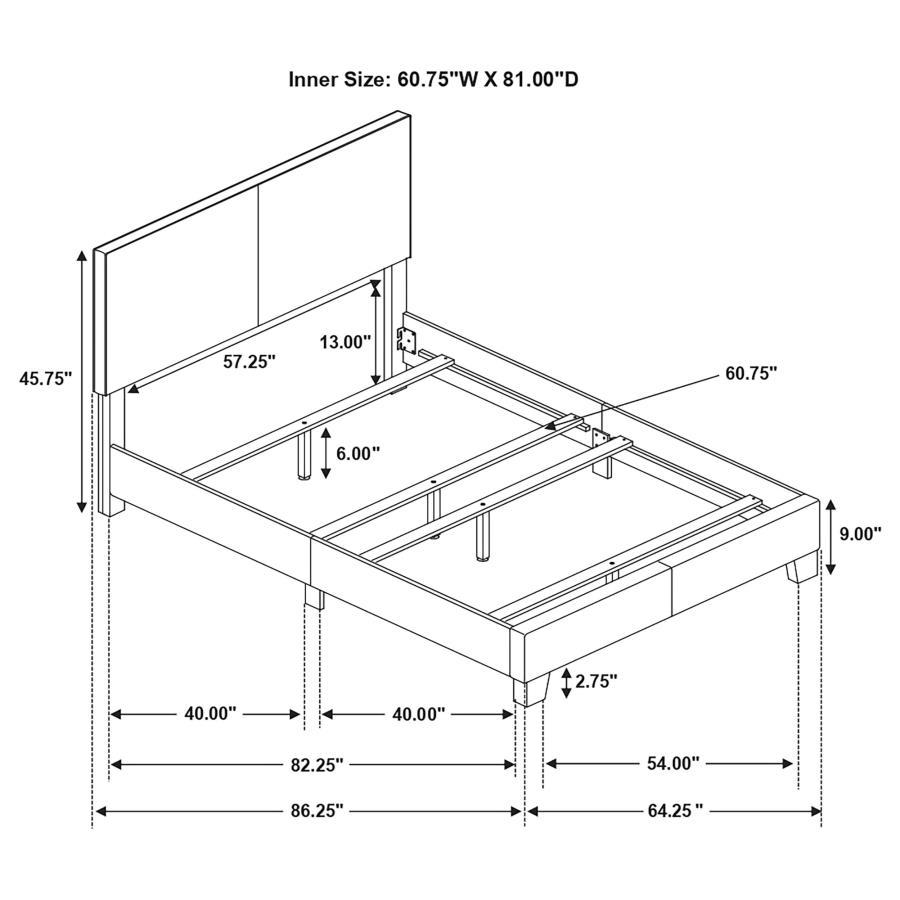 Dorian - Upholstered Panel Bed CoasterEveryday