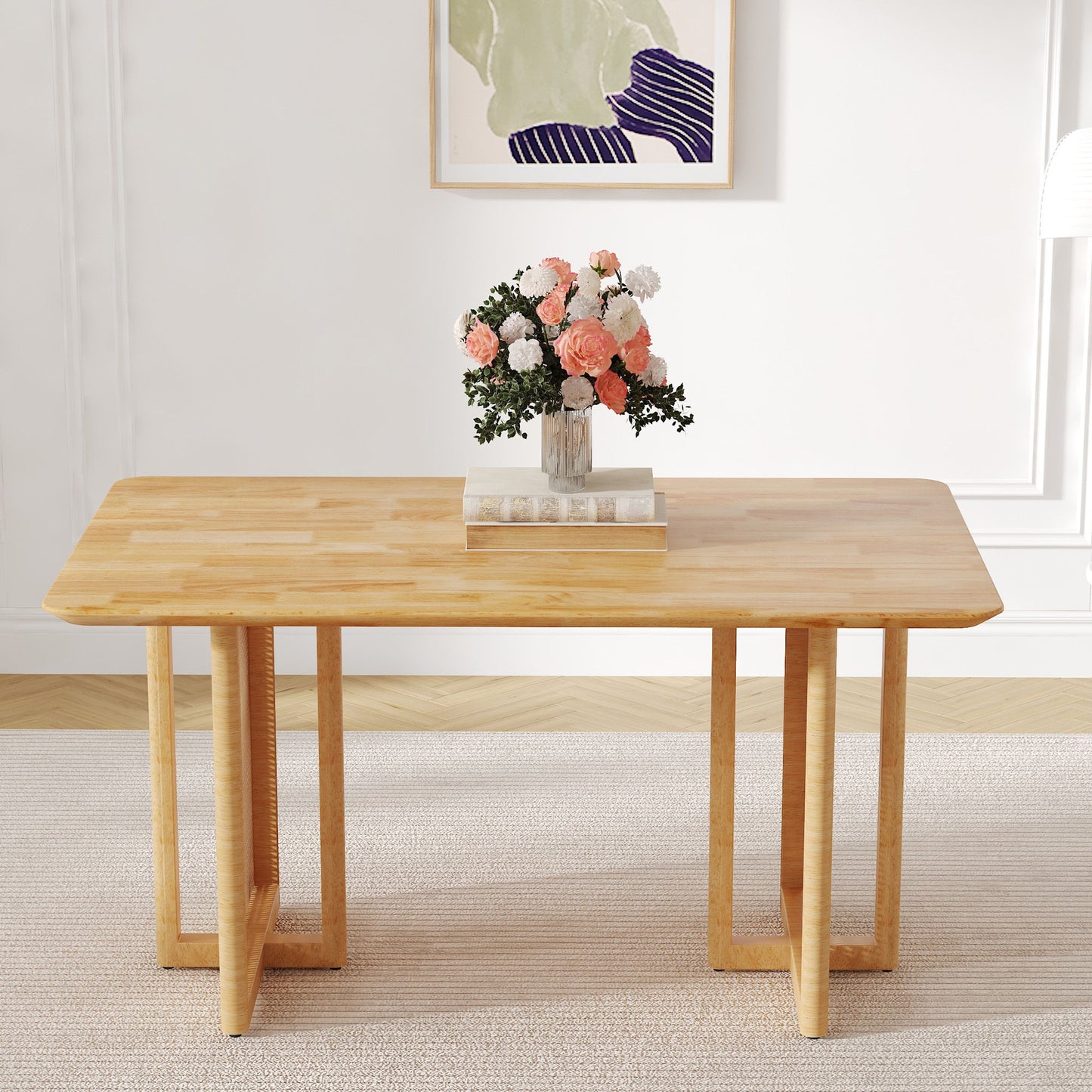 Dining Table With Imitation Rattan Design For Dining Room Home Essentials
