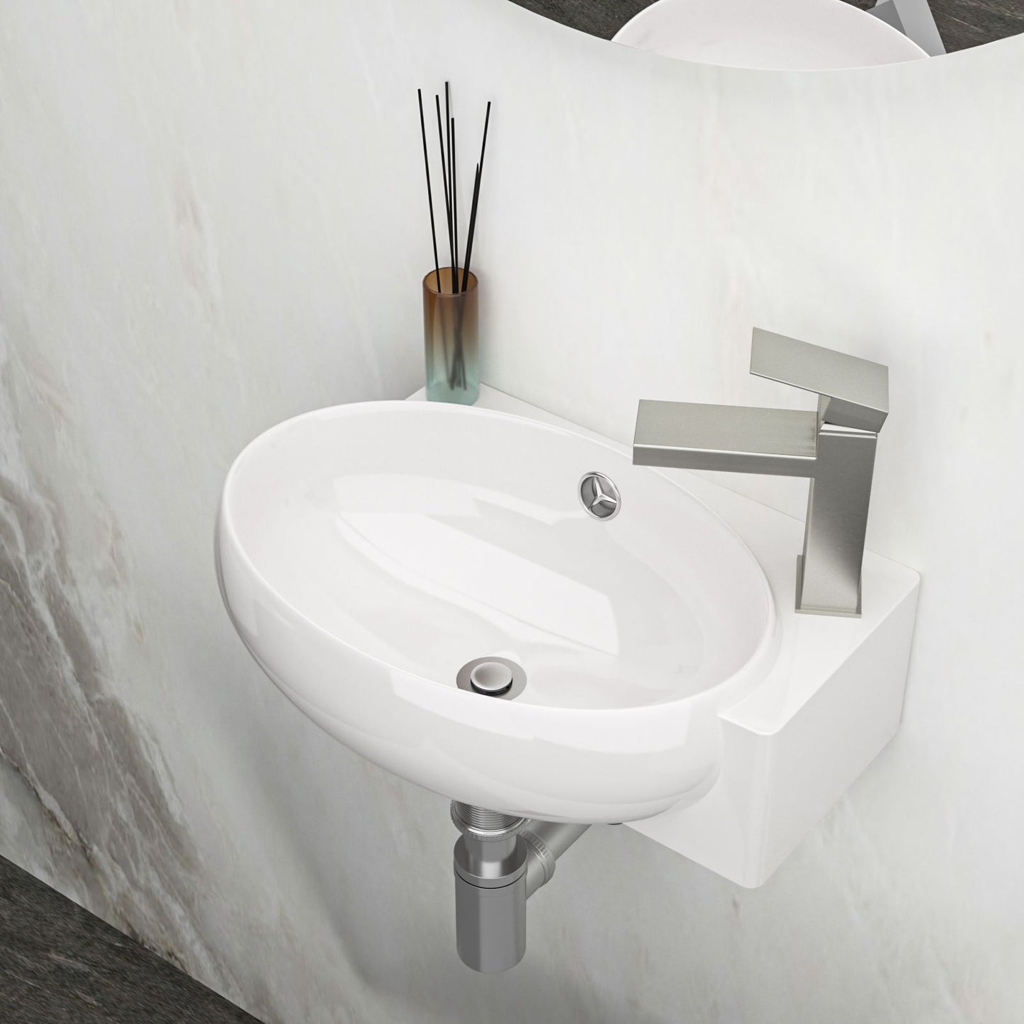 Modern Aesthetic Rectangle Wall Mount Bathroom Sink With Single Faucet Hole Daily Nest