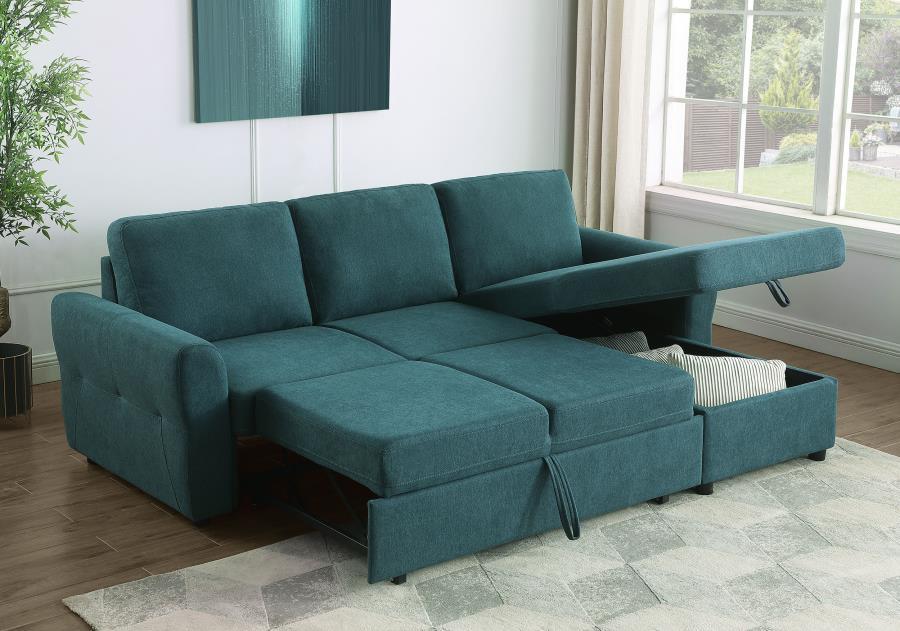 Samantha - Upholstered Storage Sleeper Sectional Sofa Coaster Fine Furniture