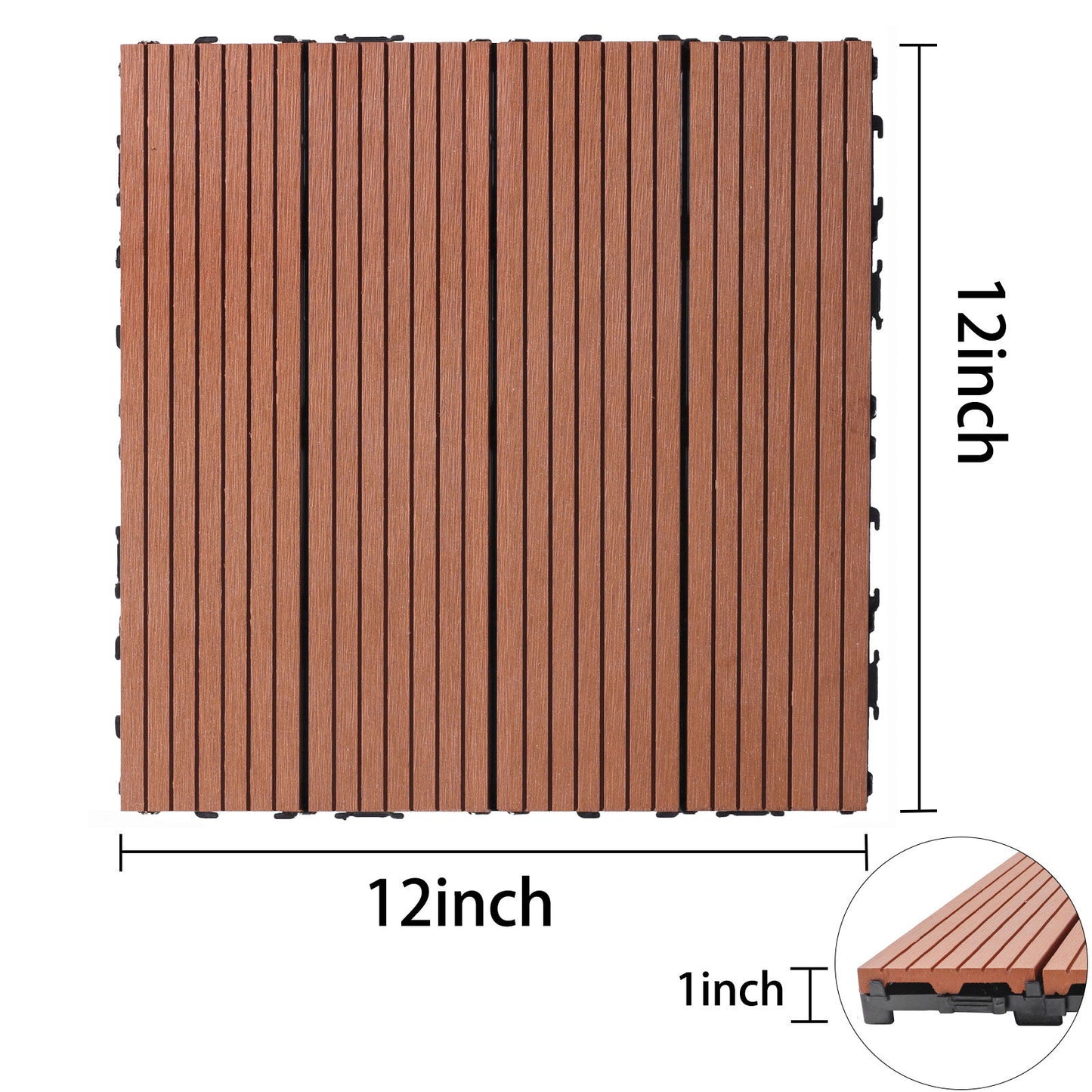 Wood Plastic Composite Deck Tiles, Sustainable Composite Decking Resist Rust, Water, Weather, Easy To Diy & Maintain Daily Nest