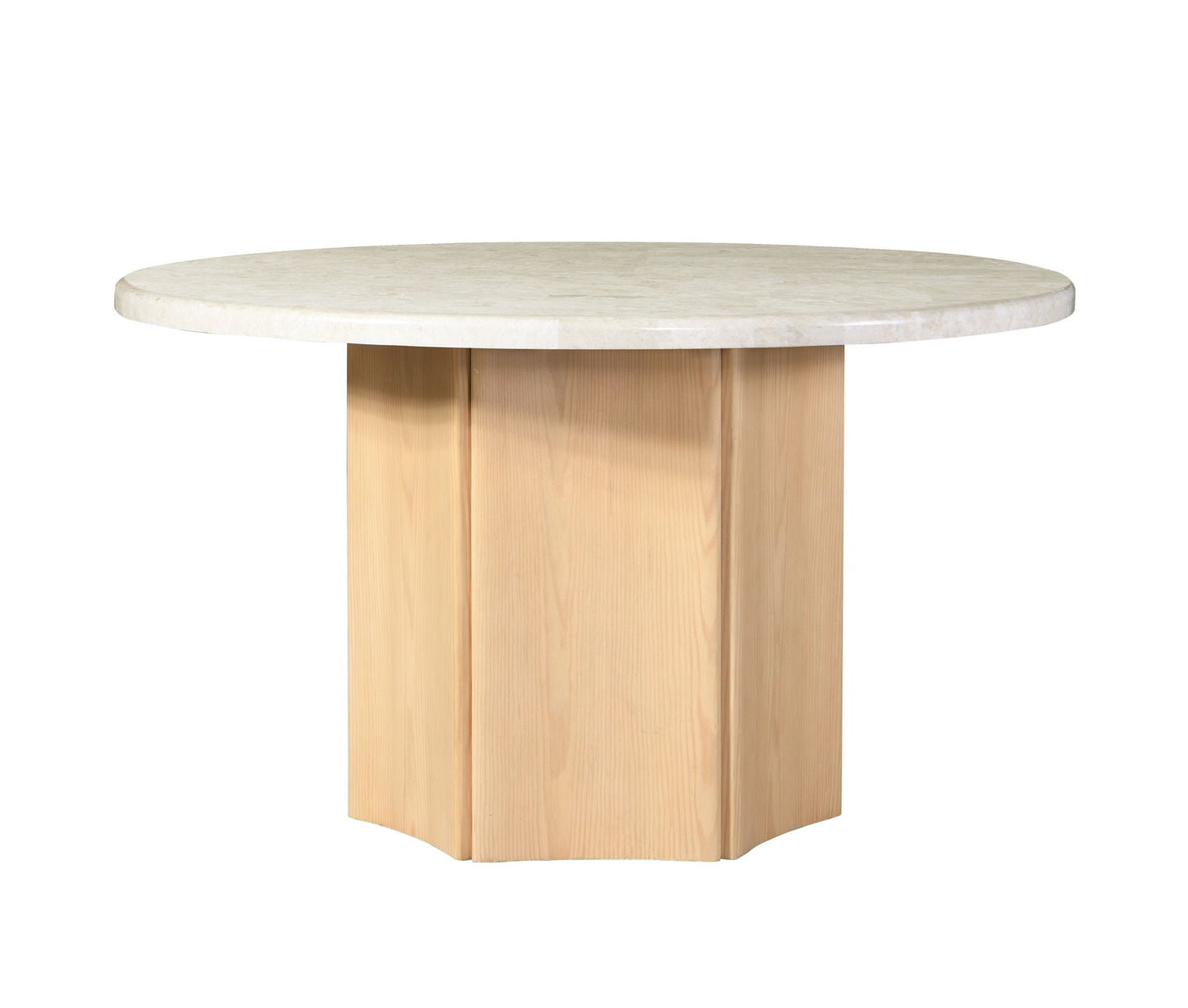 Qwin - Marble Top Round Dining Table - Natural Acme