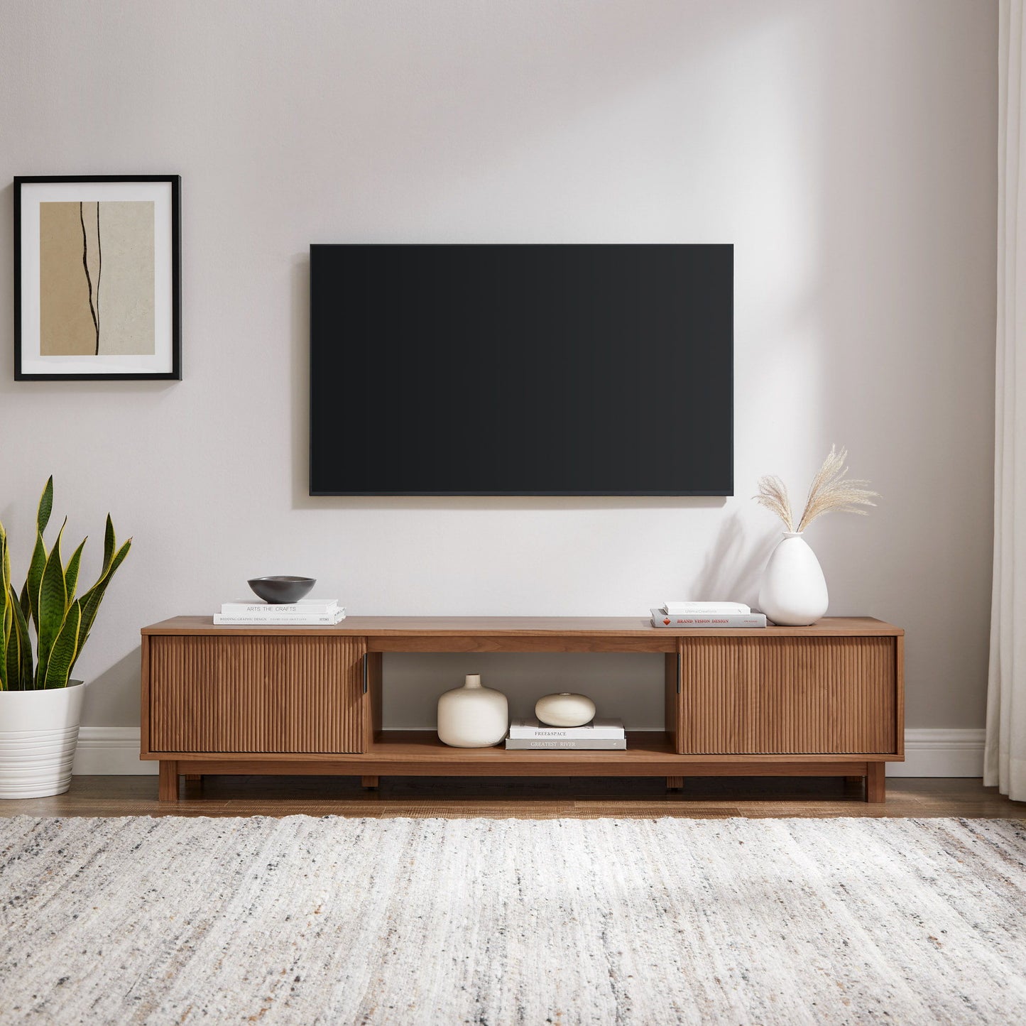 Modern Fluted Door Minimalist TV Stand Walker Edison