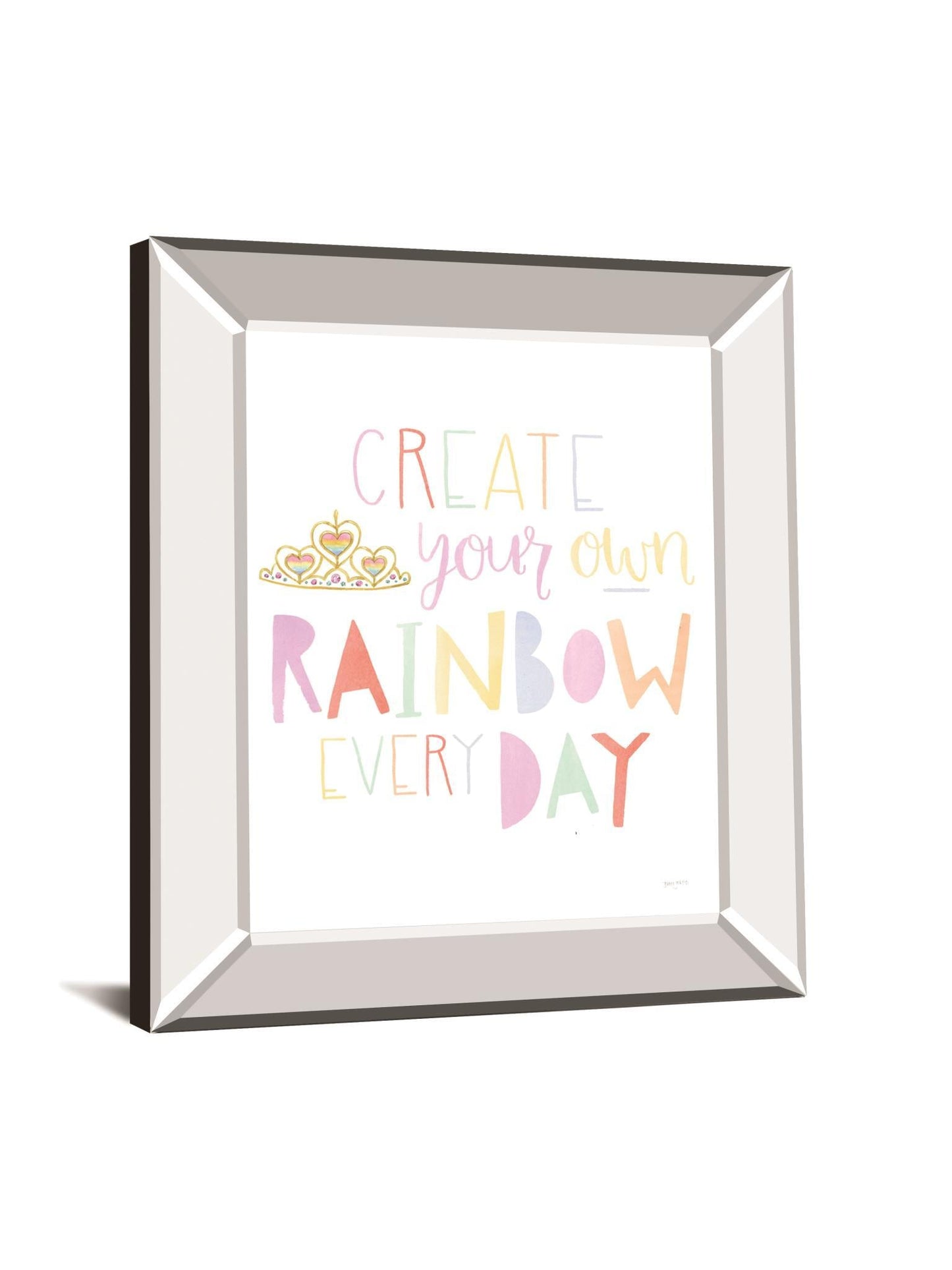 Lets Chase Rainbows III By Jenaya Jackson - Mirror Framed Print Wall Art - White - Snoozhouse