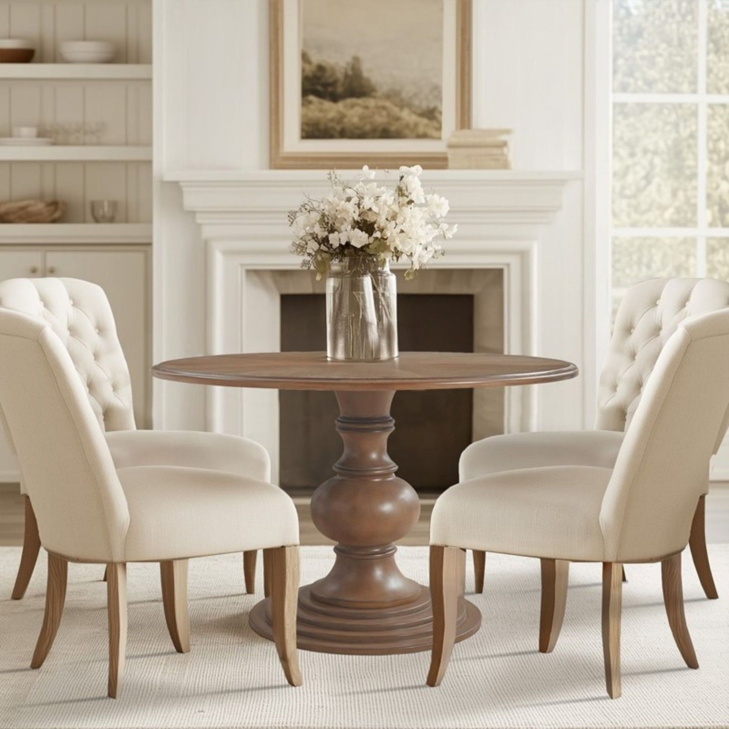 Round Pedestal Dining Table - Walnut JLA