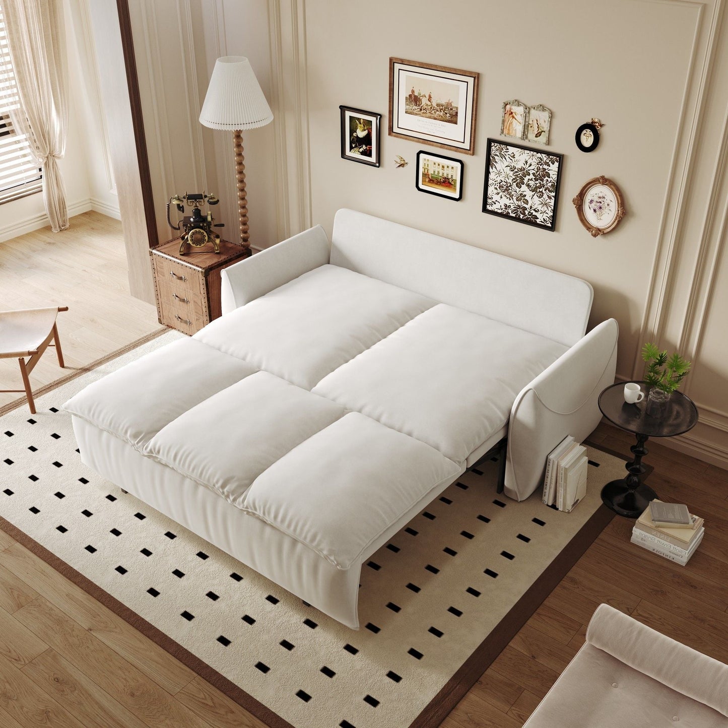 Pull Out Sofa Bed, 3 Seat Convertible Sleeper Sofa With 2 In 1 Pillow And Blanket Set Home Essentials