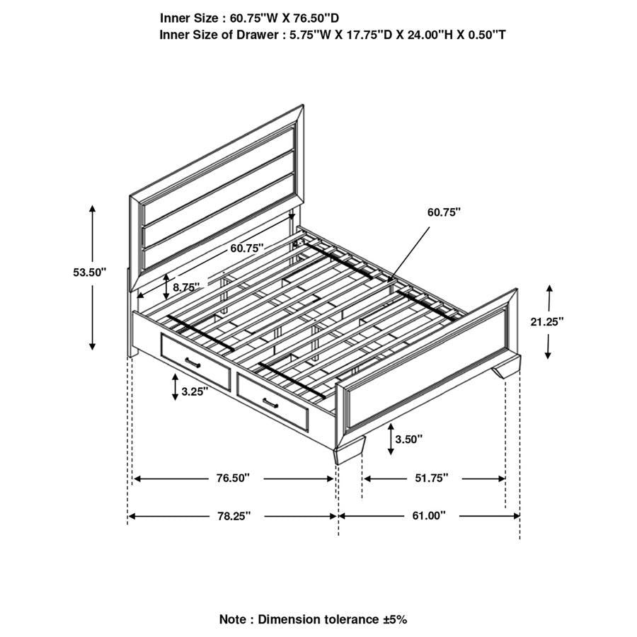 Kauffman - Wood Storage Panel Bed CoasterEveryday