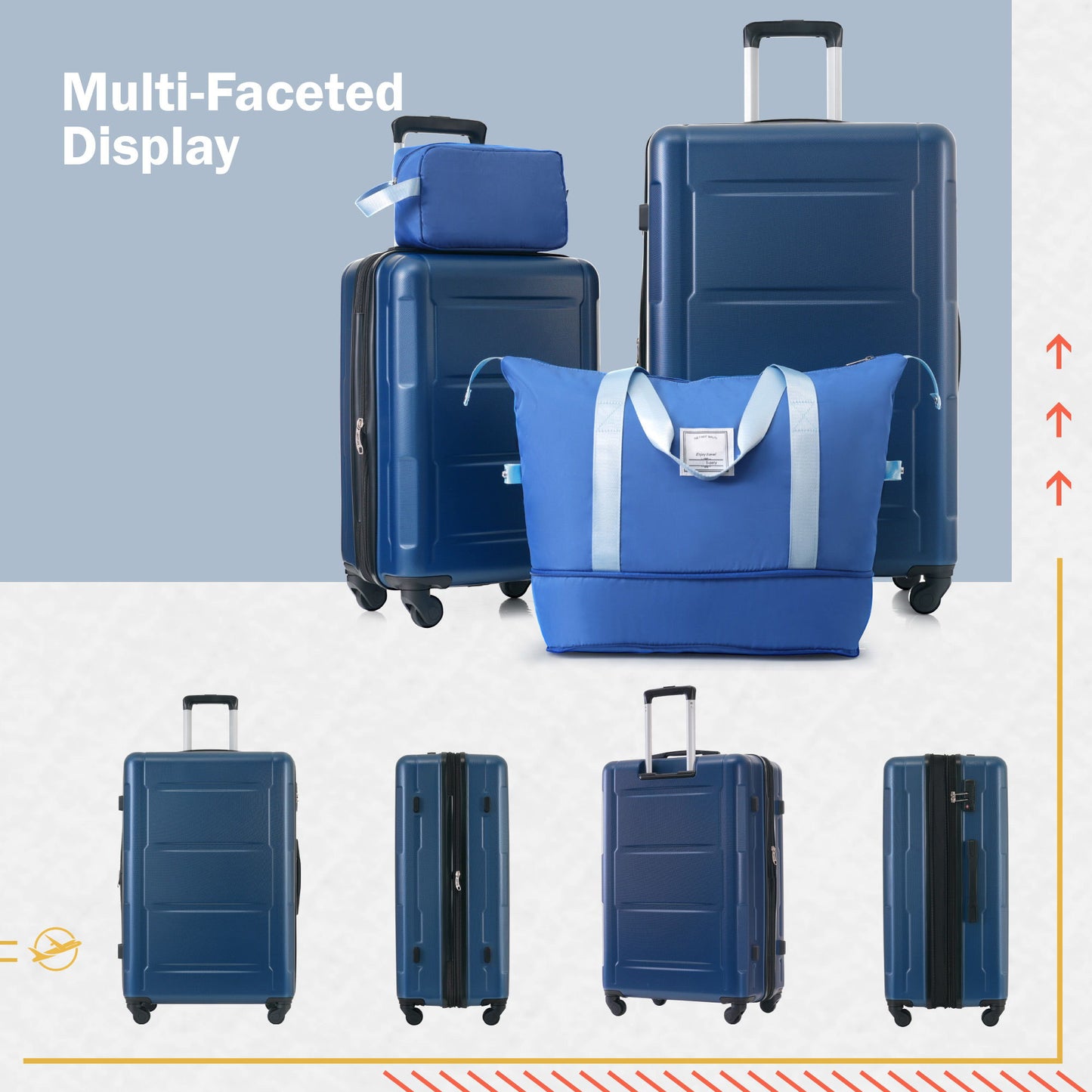 2 Piece Luggage Set With Bags Expanable Spinner Wheels ABS Lightweight Suitcase With Tsa Lock 20" / 28" Daily Nest