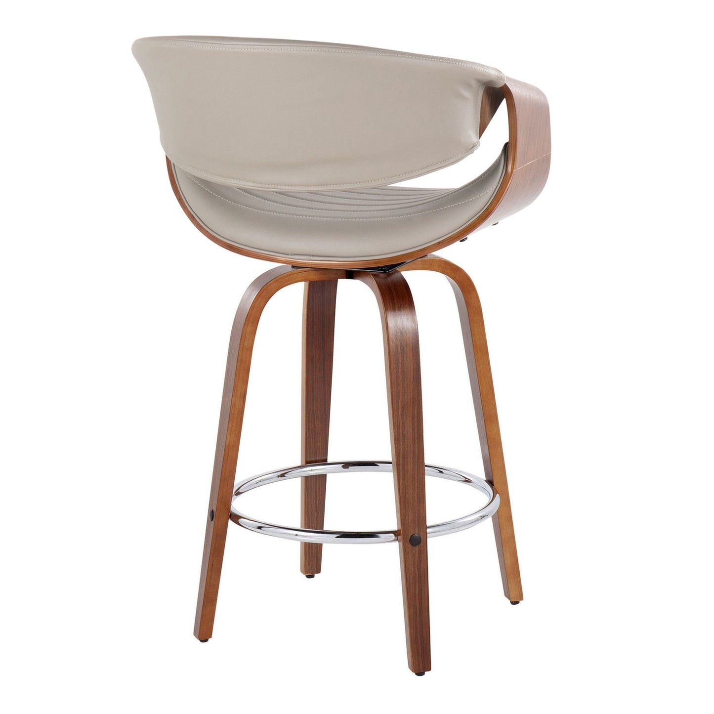 Symphony - Mid Century Modern Fixed Height Counter Stool & Swivel With Round Footrest (Set of 2) Lumi Source