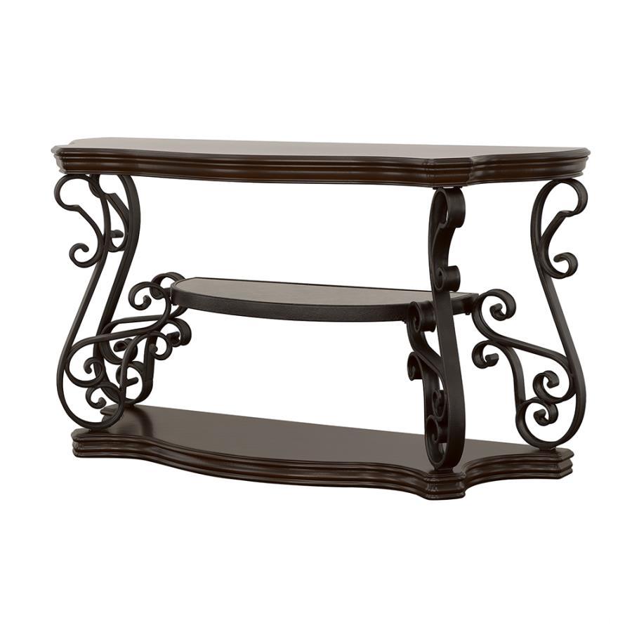 Laney - Scrollwork Entryway Sofa Console Table - Deep Merlot CoasterEssence