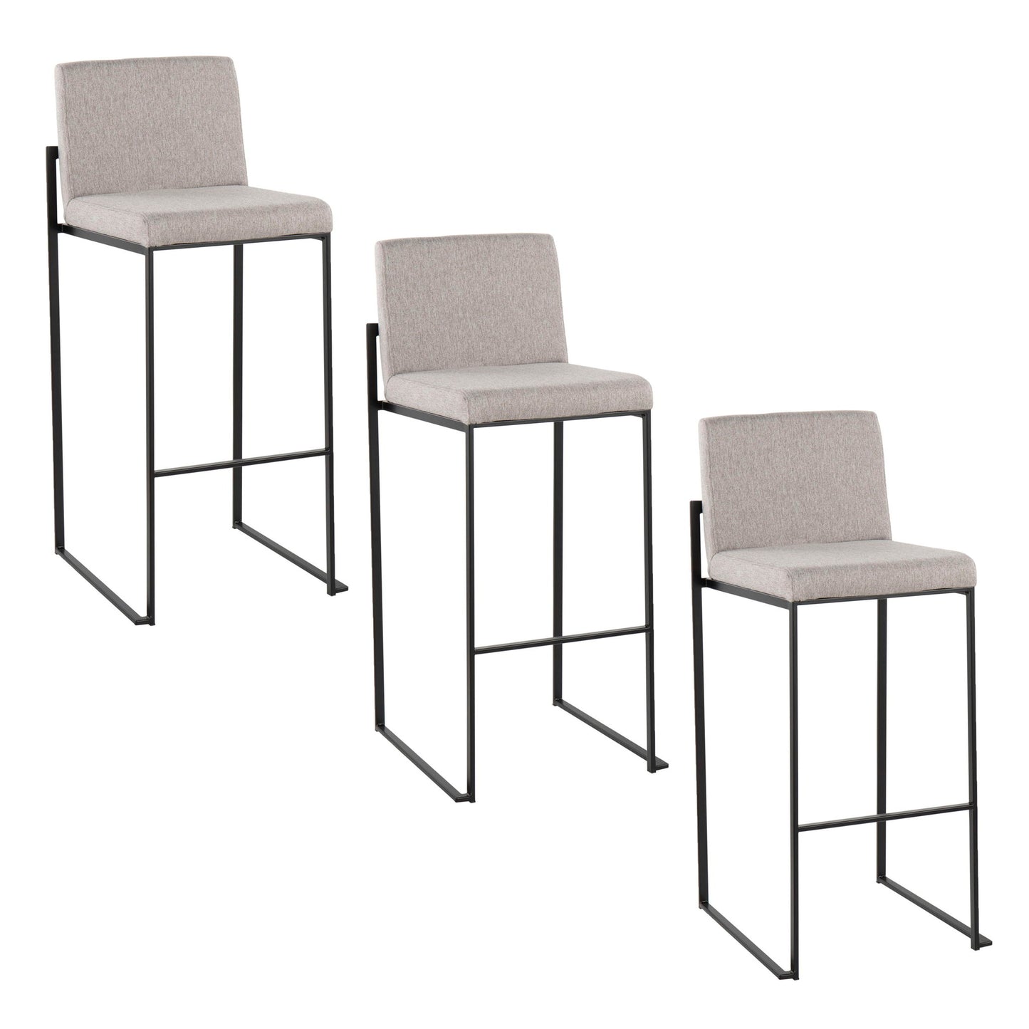 Fuji - Contemporary High Back Barstool Elegant Design Lumi Source