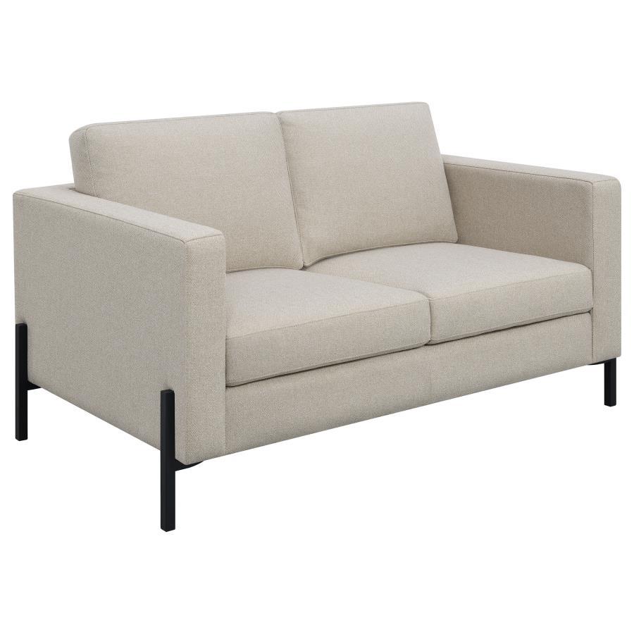 Tilly - Upholstered Track Arm Loveseat - Oatmeal Coaster Fine Furniture