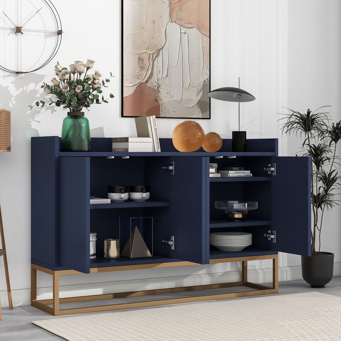 Modern Sideboard Elegant Buffet Cabinet With Large Storage Space For Dining Room, Entryway Hearth and Haven