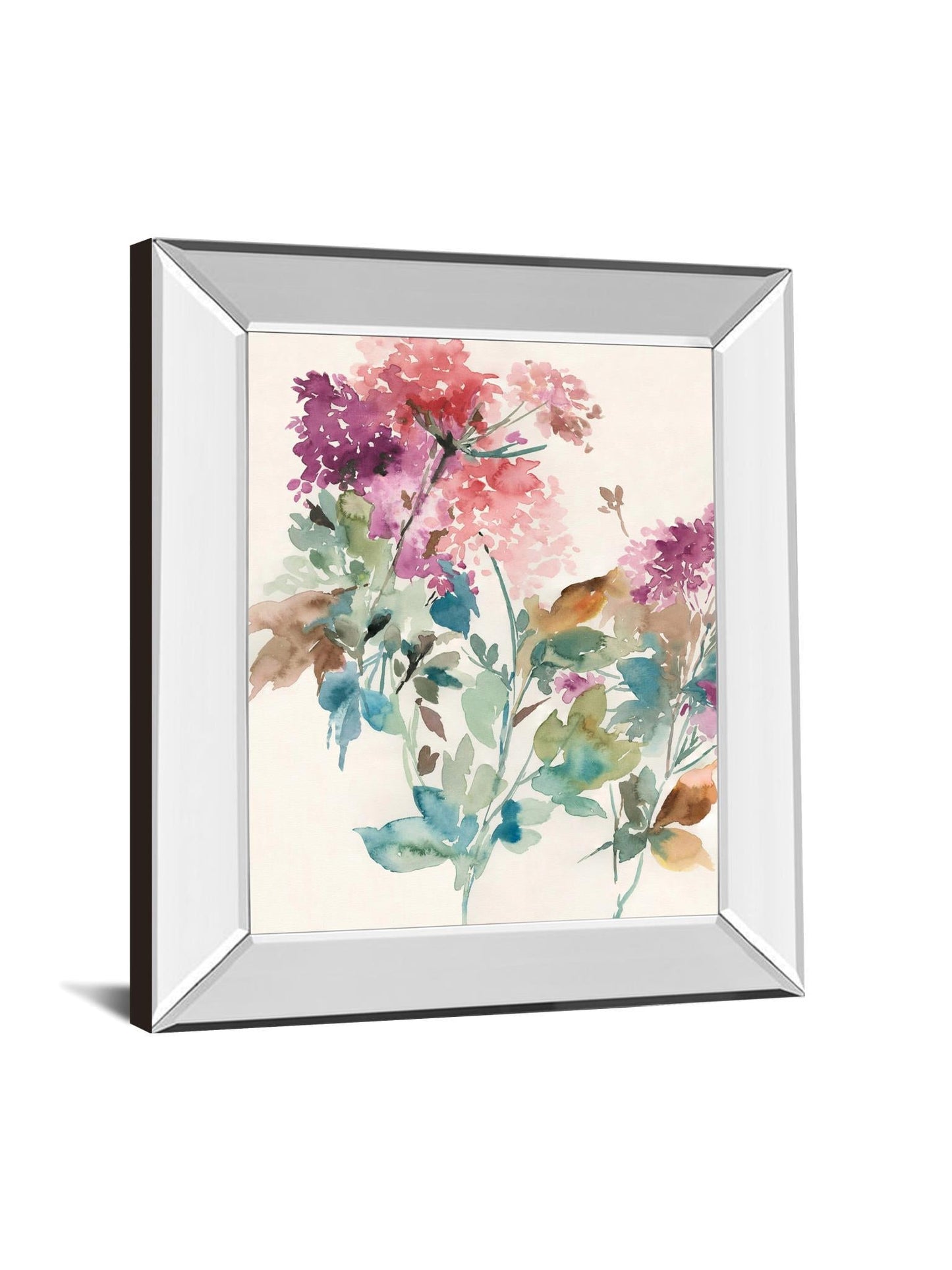 Sweet Hydrangea I By Asia Jensen - Mirror Framed Print Wall Art - Purple Classy Art