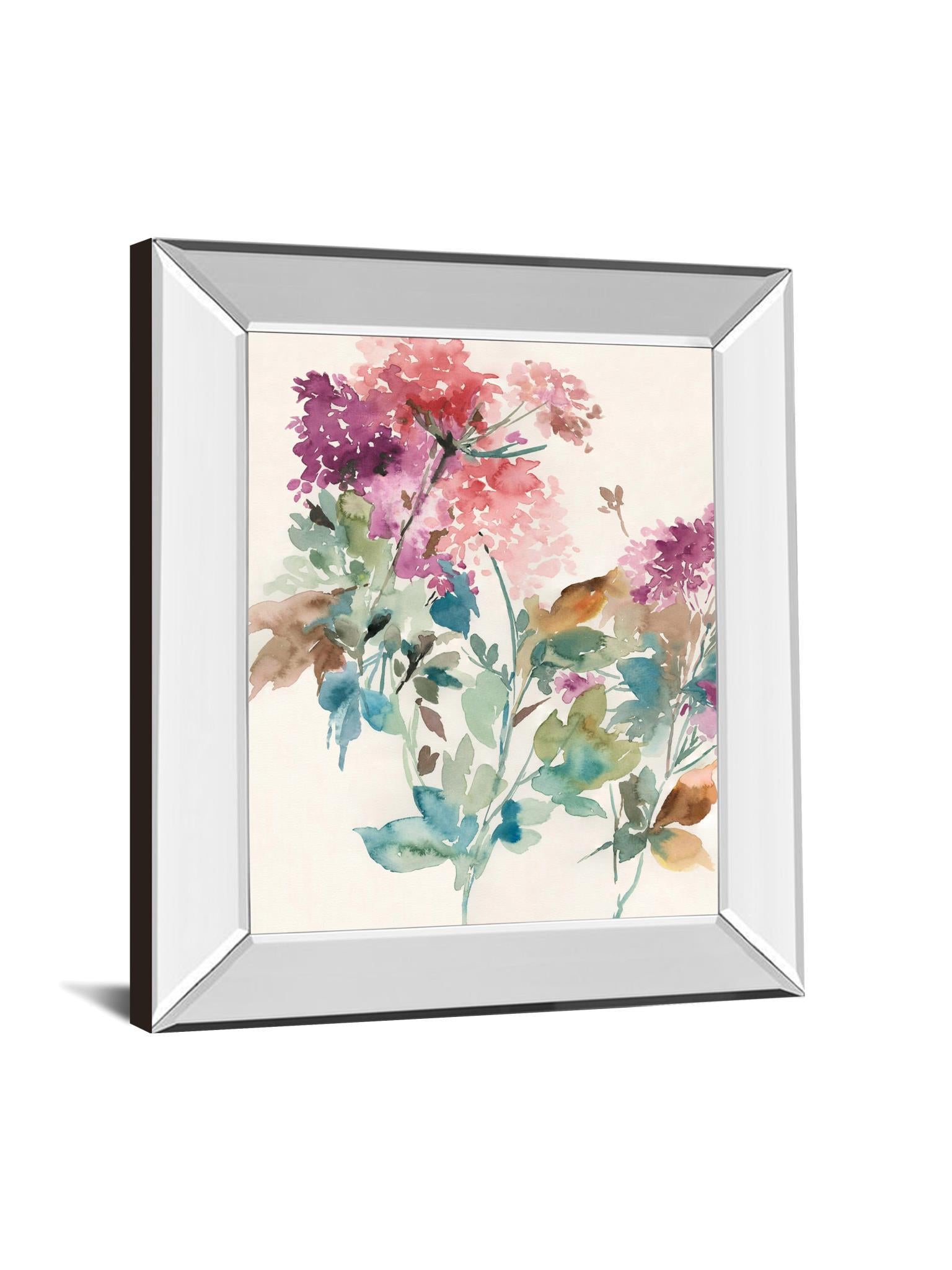 Sweet Hydrangea I By Asia Jensen - Mirror Framed Print Wall Art - Purple Classy Art