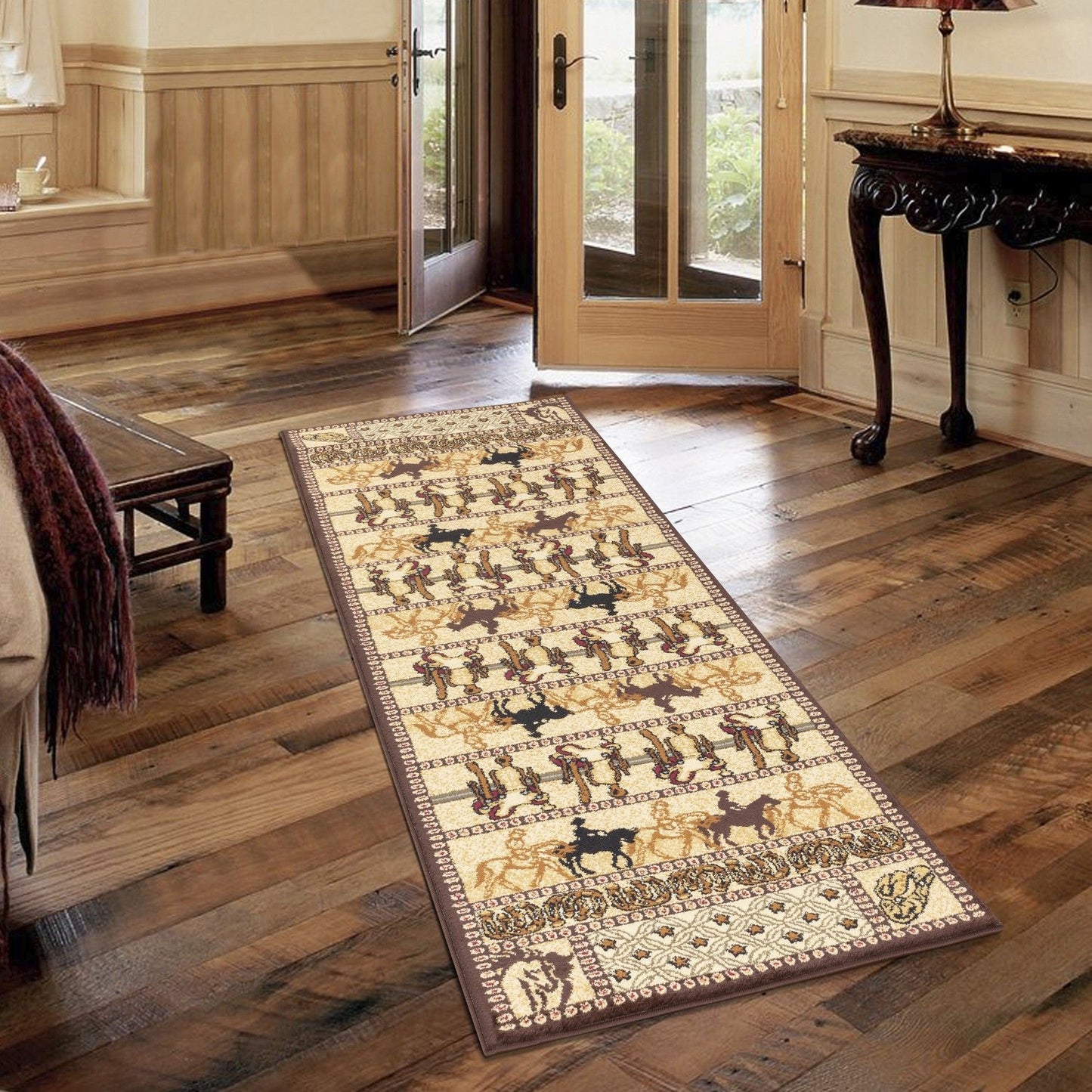 Tribes - 5'3" X 7'3" Southwest Area Rug - Beige - Polypropylene Icona Home Decor