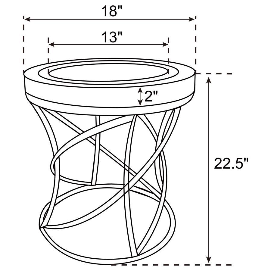 Elise - Round Mirror Top Stainless Steel End Table - Gold CoasterEveryday