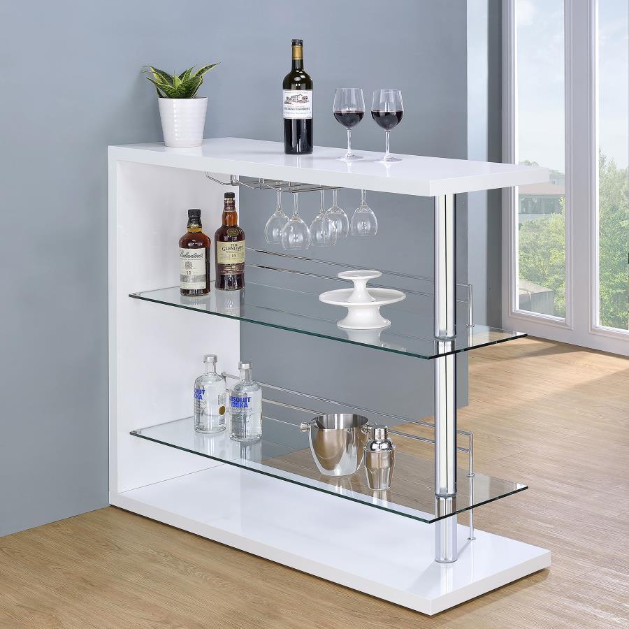 Prescott - Rectangular 2-Shelf Bar Unit CoasterEssence