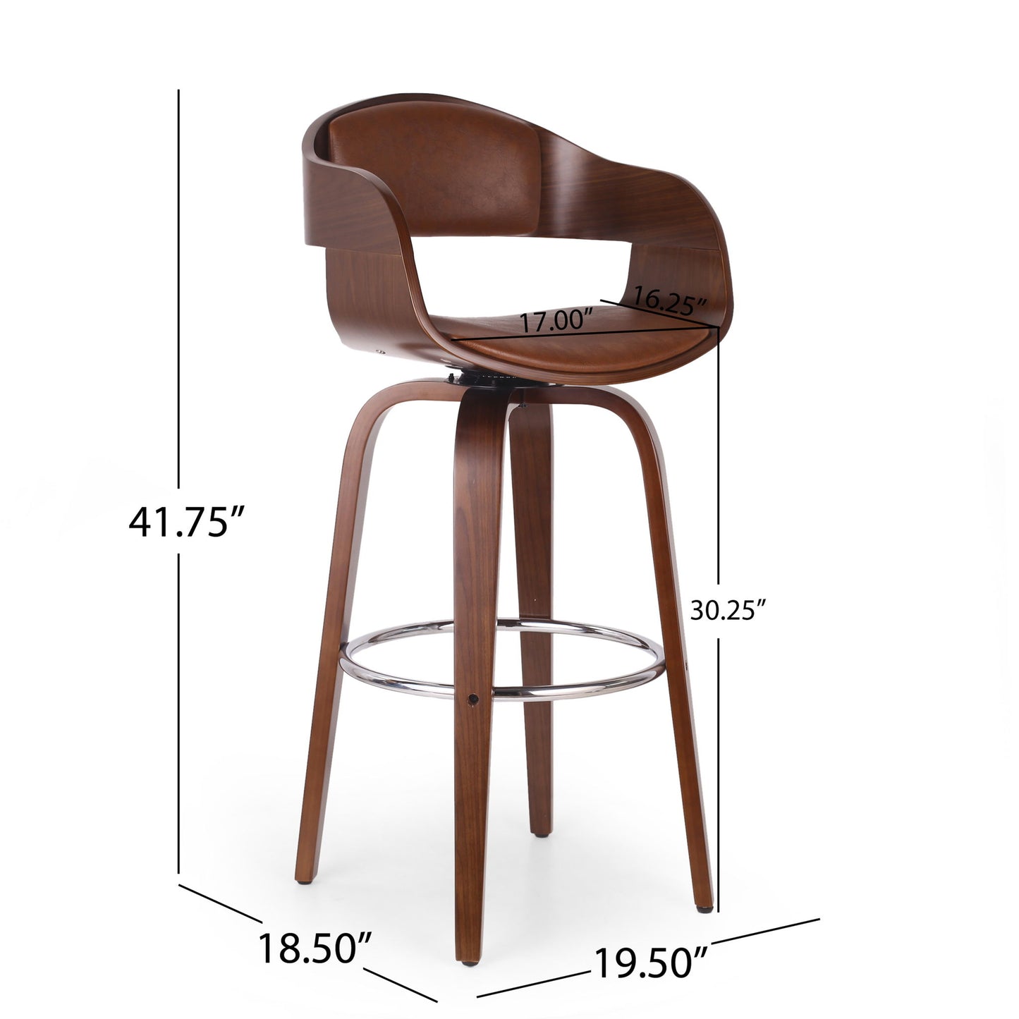 Modern Bar Stool, Swivel Function Noble House