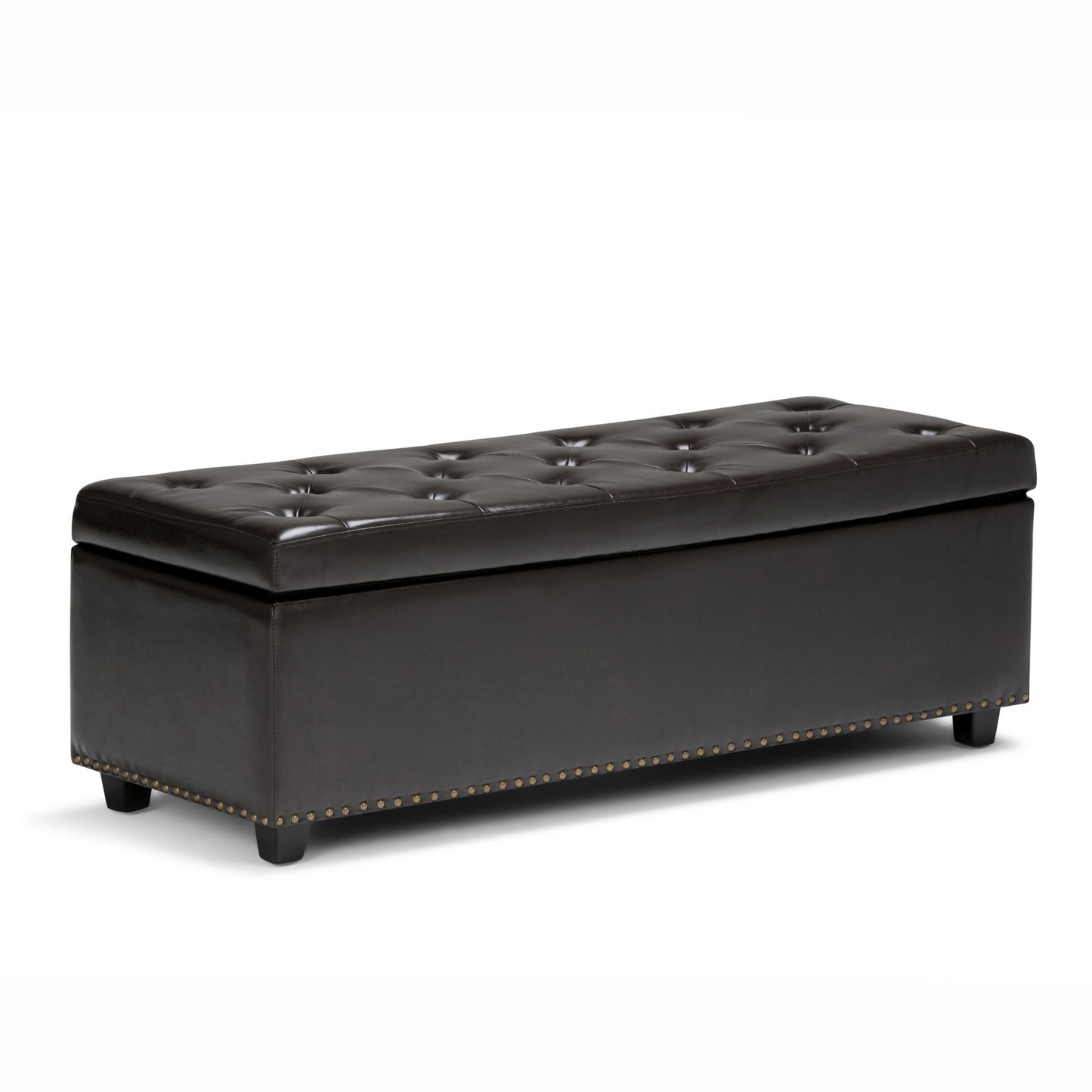 Hamilton - Storage Ottoman - Coffee Brown Simpli-Home