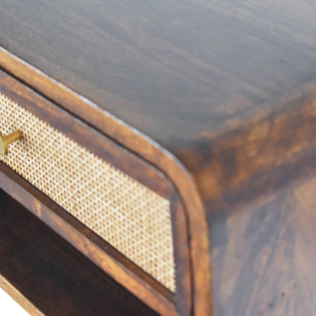 Wall Mounted Open Woven Bedside Table - Chestnut Artisan Furniture